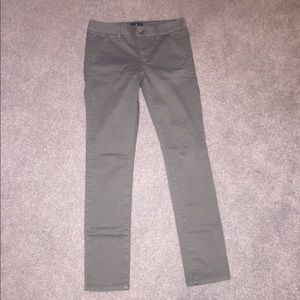 Skinny style olive green pants